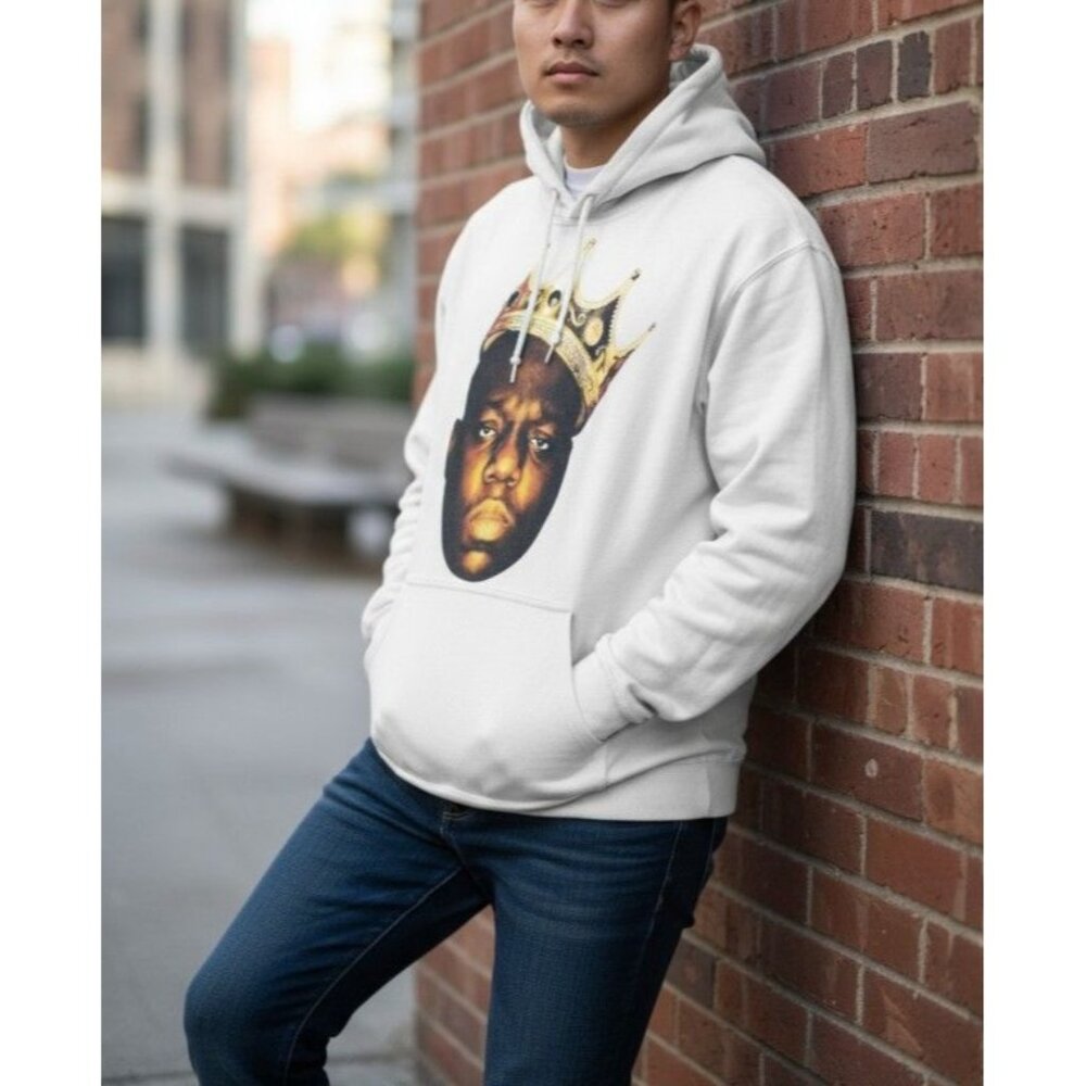 The Notorious B.I.G. Graphic Hoodie XL Gildan Crewneck Cream